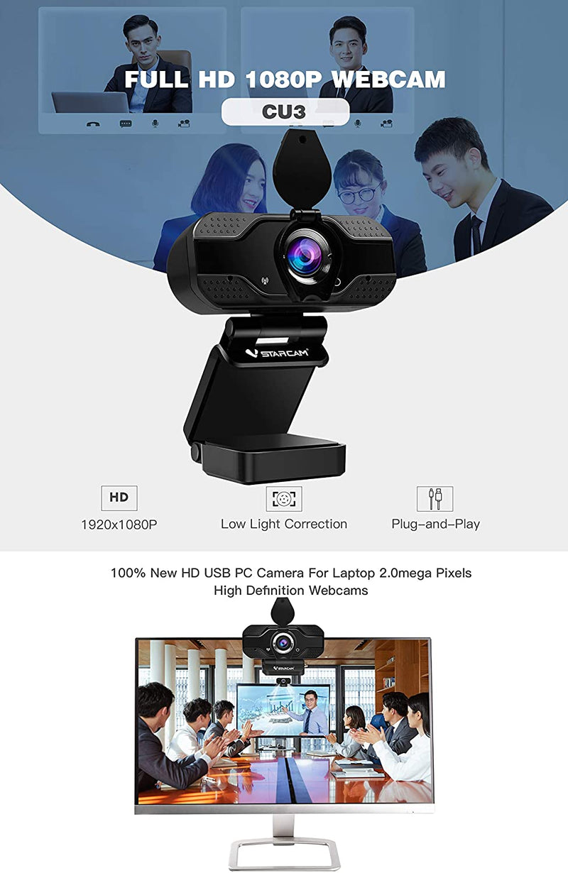 VSTARCAM CU3 - 1080P Full HD 2.0 MP USB Webcams