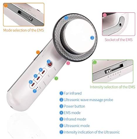 DAMAX-A Ultrasonic 3 In 1 Massage Cavitation Galvanic Infrared EMS SPA Body Anti Cellulite Skin Care
