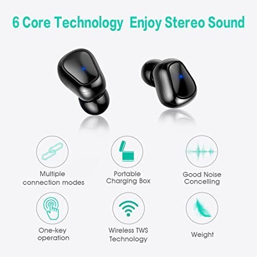 True Wireless Stereo Bluetooth Headset Headphones V4.1 Noise Cancelling In Ear Earphones with Mic and Charging Box