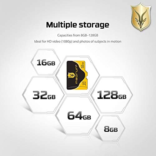 Madrun 32GB Class 10 TF Flash Memory Card Storage MicroSD SDHC SHEVO UHS-I Ultra-Fast Speed Up to 48MB/s + Free Adapter