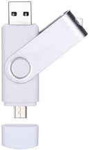 32GB USB OTG Dual Port Usb and Micro Usb Memory Stick Swivel Flash Drive[White]