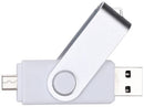 32GB USB OTG Dual Port Usb and Micro Usb Memory Stick Swivel Flash Drive[White]