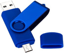 DAMAX-A Dual Usb Flash Drive with OTG 2-Port (Usb and Micro Usb) by DMA, 32GB Memory Stick for Android Smartphone Samsung Tablet & PC [Blue]