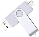 32GB USB OTG Dual Port Usb and Micro Usb Memory Stick Swivel Flash Drive[White]