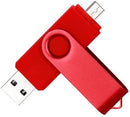 DAMAX-A 32GB USB OTG Dual Port Usb and Micro Usb Memory Stick Swivel Flash Drive(Red)