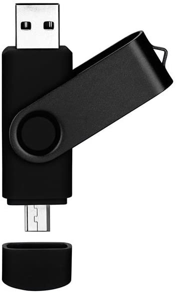 DAMAX-A Dual Memory Stick with OTG 2-Port (Usb and Micro Usb) by DMA, 32GB USB Flash Drive for Android Smartphone Samsung Tablet & PC [Black]