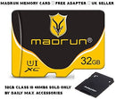 Madrun 32GB Class 10 TF Flash Memory Card Storage MicroSD SDHC SHEVO UHS-I Ultra-Fast Speed Up to 48MB/s + Free Adapter