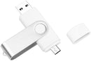 32GB USB OTG Dual Port Usb and Micro Usb Memory Stick Swivel Flash Drive[White]