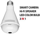 DAMAX-A 360°Wide Angle Fisheye WiFi 3 IN 1 Hidden Bulb LED Light 1080P HD Indoor Security IP Camera