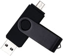 DAMAX-A Dual Memory Stick with OTG 2-Port (Usb and Micro Usb) by DMA, 32GB USB Flash Drive for Android Smartphone Samsung Tablet & PC [Black]