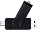 DAMAX-A Dual Memory Stick with OTG 2-Port (Usb and Micro Usb) by DMA, 32GB USB Flash Drive for Android Smartphone Samsung Tablet & PC [Black]