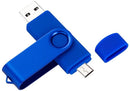 DAMAX-A Dual Usb Flash Drive with OTG 2-Port (Usb and Micro Usb) by DMA, 32GB Memory Stick for Android Smartphone Samsung Tablet & PC [Blue]
