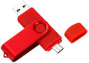 DAMAX-A 32GB USB OTG Dual Port Usb and Micro Usb Memory Stick Swivel Flash Drive(Red)