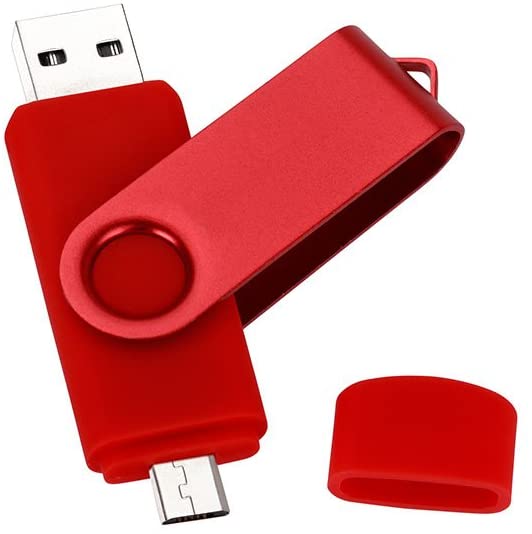 DAMAX-A 32GB USB OTG Dual Port Usb and Micro Usb Memory Stick Swivel Flash Drive(Red)