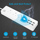 DAMAX-A Smart WiFi Power Strip APP Voice Individual Control Home Assistant 3 AC 6 USB Extension Lead